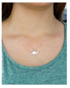 SALE Dinosaur Necklace Sterling Silver Dino by IvyByDesign Adjustable Themed Sterling Silver Necklace, Themed Adjustable Personalized Necklaces, Dinosaur Accessories, Shein Dinosaur Necklaces, Pink And Green Dino Necklace, Dinosaur Necklaces, Novelty Dinosaur Print Jewelry Gift, Dinosaur Jewelry, Dinosaur Necklace