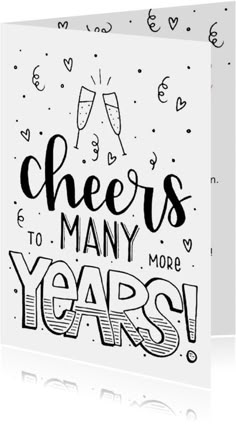 a greeting card with the words cheers to many years