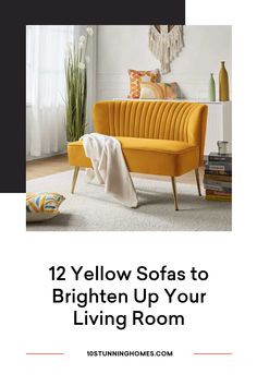 a living room with yellow sofas to brighten up your living room