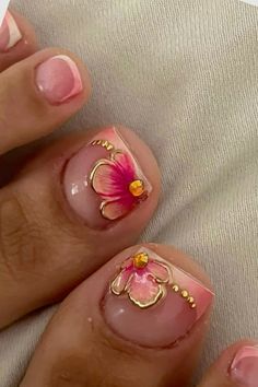 Gel Toe Nails, Acrylic Toe Nails, Pretty Toe Nails, Cute Toe Nails, Girly Acrylic Nails, Her Nails