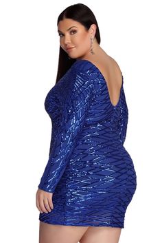 Special OccasionSlay in sequins as you bring the glitz in our Elysse dress! She features a high round neckline. fitted long sleeves and a fun mini lengthsilhouette.She is composed of a lined mesh fabric that is adorned with dazzling sequins set in a geometric pattern. Dress offers a curve flattering fit with plenty of stretch.Includes a back zipper closure.Model is 5'11" with a 36" bust. 34" waist and 43" hips. She is wearing a size 1X.Special Occasion products cannot be returned to any retail locations. Holiday Party Long Sleeve Mini Dress With Contrast Sequin, Long Sleeve Sequin Bodycon Dress For Party Season, Long Sleeve Sequin Stretch Mini Dress, Long Sleeve Stretch Mini Dress With Sequins, Long Sleeve Stretch Dress With Contrast Sequin, Stretch Long Sleeve Mini Dress With Sequins, Glamorous Long Sleeve Mini Dress With Back Zipper, Geometric Pattern Dress, Pattern Dress