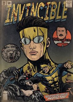 an old comic book cover with the title'invincible'on it