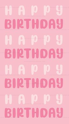 a pink birthday card with the words happy birthday written in white and pink on it