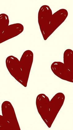 red hearts on white background for valentine's day greeting card or wallpaper design