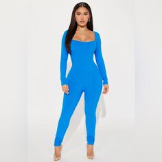 Perfect Condition, Tags Still On, Stretchy Jumpsuit In A Size Medium, From Fashion Nova Fashion Nova Jumpsuit, Spaghetti Strap Rompers, Yellow Romper, Fitted Jumper, Blue Jumpsuit, Sweater Jumpsuit, Blazer Set, Free Dresses, Black Activewear