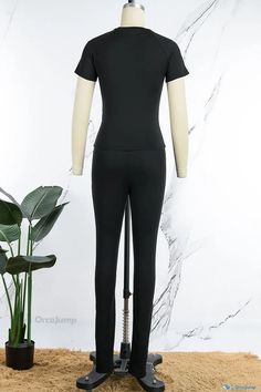 OrcaJump - Premium Green Casual Sportswear: Solid Basic O Neck Short Sleeve Two-Piece Set Casual Stretch Unitard, Casual Stretch Solid Color Unitard, Casual Solid Stretch Unitard, Athleisure Sports Set With Short Sleeve, Black Short Sleeve Activewear For Loungewear, Casual Solid Color Unitard For Yoga, Athleisure Short Sleeve Sports Sets, Casual Yoga Unitard, Short Sleeve Athleisure Sports Set