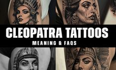 some tattoos that are in different styles and colors