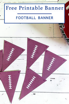 free printable football banner on a table