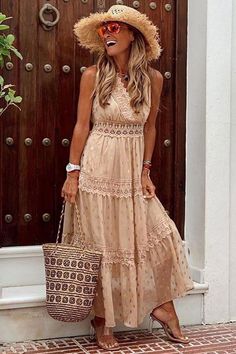 Olive Colored Dress, Pijamas Women, Sleeveless Chiffon Dress, Spring Dresses Women, Boho Midi Dress, Boho Summer Dresses, Dress Stand, Multicolor Dress, Necklines For Dresses