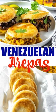 an image of mexican food with the title overlay that reads venezuelan arepass