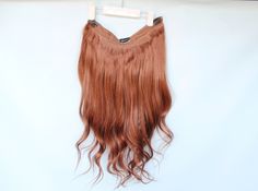 "Autumn Halo -- 100% human hair warm red halo hair extension with clips (#30 red) COLOR : light coppery auburn STYLE : soft wave with long layering throughout. the hair can be cut and layered more to blend with your hair, if needed. LENGTH : 24 inches length x 12 inches width This halo extension has the addition of heavy duty clips to secure it. The hair is approx. 150 grams so it is quite thick, with good weight to it. The clips help distribute the weight, though they can be removed if preferre Red Halo Hair, Ginger Red Hair, Auburn Red Hair, Hair Halo, Red Hair Extensions, Ginger Red, Halo Extensions, Auburn Red, Clamp Tool