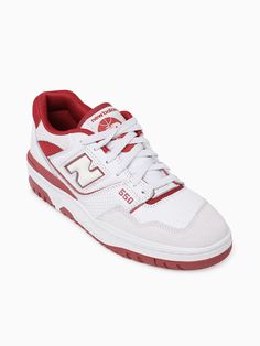 550 White Red leather New Balance 550 White Red Outfit, Red New Balance 550, Red Shoes Aesthetic, White And Red Shoes, New Balance 550 Red, Cute Red Shoes, White And Red Sneakers, Red And White Shoes, Red Nikes