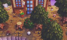 acnl autumn cafe Acnl Town Inspiration, Acnl Town Ideas, Old Animal Crossing, Autumn Cafe, Animal Crossing Leaf, Gray Stairs, Town Inspiration