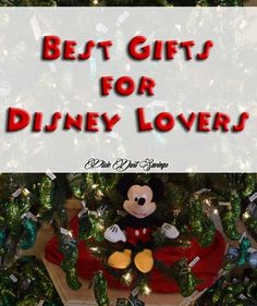 a mickey mouse christmas tree with the words best gifts for disney lovers