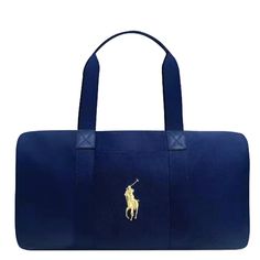 a blue bag with a polo logo on it