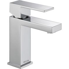 the delta basin faucet is shown in chrome