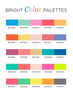 bright color palettes are the most important colors for your project, and they can be used