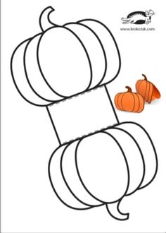 a drawing of three pumpkins sitting on top of each other, with the bottom one being cut out