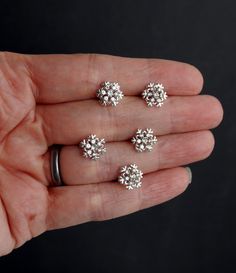 Beautiful Mini Silver Snowflake Hair Grips, Snowflake Shaped Ballet Hair Pins, perfect for dancers, bridesmaids, flower girls or even brides to add a touch of gothic glam to hair. A set of 5 hand made wedding / ballet dance hair pins with silver toned Snowflakes (1 cm by 1 cm /  10 mm by 10 mm approximately).  Snowflakes have diamante feature. Total 5 hair pins in a set.  Hair Pins available are Blonde, Black or Brown and are 6.5 cm approx (around 2.5 inches) in length with embellishment. Please Snow Hair, Ballet Hair, Snowflake Hair, Rhinestone Snowflake, Ballet Hairstyles, Dance Hair, Hair Accessories Pins, Gothic Glam, Hair Grips