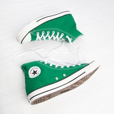 Converse Chuck Taylor All Star Hi Sneaker - Amazon Green | Journeys Green Platform, Colorful Wardrobe, Embroidered Stars, Green Converse, Converse Style, New Converse, Star Sneakers, Tube Socks, Unisex Shoes