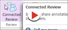 an image of a computer screen with the text connected review and it's share annotation options