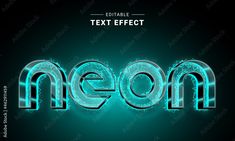 neon text effect in the shape of an e - moon on a dark background