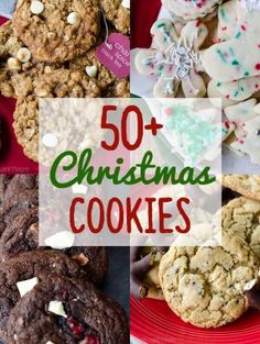 christmas cookies with the title overlay that reads 50 + christmas cookies