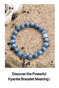 Unlock your true potential with our exquisite Kyanite bracelet! 🌟 Harnessing the power of this semi-precious stone, our Kyanite bracelet promotes inner peace, serenity, and spiritual growth. 🧘‍♀️ Let the soothing energy of Kyanite guide you towards clarity, self-expression, and enhanced communication skills. 💫 Explore the benefits and shop now for the ultimate healing experience! 💙✨ #kyanite #bracelet #healingcrystals #spiritualjourney Blue Kyanite Crystal Meaning, Luxury Kyanite Jewelry As A Gift, Bracelet Meaning, Sapphire Kyanite Jewelry For Gift, Kyanite Bracelet, Blue Kyanite Crystal, Bracelets With Meaning, Blue Kyanite, Blue Colour