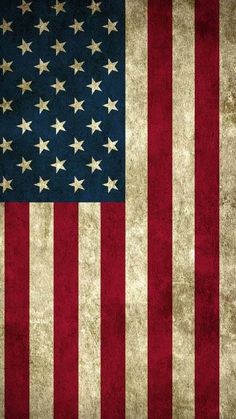 an american flag is shown with grungy paint and stars on the bottom half of it