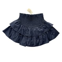 Mustard Seed Womens Size Small Navy Blue Faux Leather Smocked Ruffle Skort Skirt Beautiful, Classic, Boho, Chic, Casual, Or Dressy Skort All Over Slightly Metallic Navy Blue Faux Leather Built In Shorts Thick Smocked Elastic Stretch Wide Waistband Tiered Ruffle Detail High Waisted Soft, Comfy, Stretchy Material Brand: Mustard Seed Color: Navy Blue Style: Smocked Ruffle Faux Leather Skirt #S19344 Size: Small Measurements: Taken Flat Approximate *Length: 14 In. *Waist: 11.5 In. *Inseam: 1 In. *Ris Blue Stretch Ruffle Skort, Blue Ruffled Stretch Skort, Chic Blue Tiered Skirt, Chic Blue Tiered Bottoms, Blue Tiered Bottoms With Elastic Waistband, Chic Tiered Mini Skirt With Elastic Waistband, Chic Blue Mini Skirt With Elastic Waistband, Chic Tiered Pleated Bottoms, Chic Pleated Tiered Bottoms