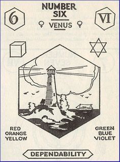 an advertisement for the number six venus and red orange blue violet vol 2, which is printed in black and white