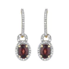 10k Gold Garnet & 1/4 Carat T.W. Diamond Drop Earrings studded with Genuine Red Garnet and Diamonds. Size: one size. Color: Metal Type. Gender: female. Age Group: adult. Yellow Earrings, Garnet Stone, Diamond Drops, Diamond Drop Earrings, Red Garnet, Diamond Clarity, Earring Backs, 10k Gold, Photo Jewelry