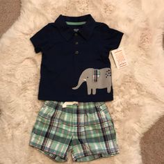 Nwt 3 Month Navy Blue Polo Plaid Shorts Playful Blue Cotton Diaper Cover, Cute Blue Diaper Cover For Playtime, Cute Blue Shorts For Playtime, Blue Short Playtime Sets, Blue Short Sets For Playtime, Hot Pink Pants, Sweats Outfit, Newborn Boy Clothes, Carters Baby Boys