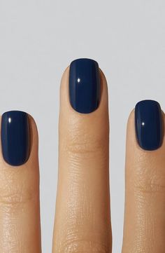 Marine Blue Nails, Short Manicured Nails, Shalac Nails, Navy Blue Nails, Blue Nail, Classy Nails, Dream Nails