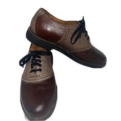 Up for your consideration are these fine-used, but in great condition H.S. Trask Brown Buffalo Leather Bozeman Montana H4065 248 Men Oxford Shoes. Size is 8.5 M. The shoe code is H4065 248(see picture). Both shoes come with shoe keeper inserts. Brown Wingtip Sneakers For Business, Classic Low-top Formal Golf Shoes, Brown Low-top Formal Dress Shoes, Semi-formal Low-top Leather Shoes With Branded Insole, Leather Golf Shoes With Plain Toe, Semi-formal Low-top Leather Shoes, Formal Brown Sneakers With Brogue Detailing, Brown Low-top Leather Shoes For Business, Classic Formal Golf Shoes With Round Toe