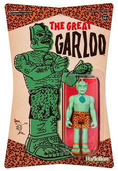 an action figure is shown in the packaging for the movie, the great garloo