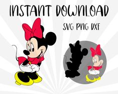 mickey and minnie mouse with the words instant download svg png dxf