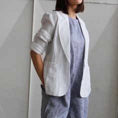 White Sunset, Classic Wear, Linen Clothing, Classic Blazer, Linen Jacket, Jacket For Women, Modern Accents, Womens Blazers, Sample Sale