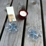 a candle sitting on top of a wooden table