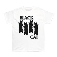 Black flag parody Black cat Ladies T shirt Edgy Black T-shirt With Funny Print, Graphic Tee With Cat Print For Streetwear, Funny Black T-shirt With Cat Design, Black Cat Print T-shirt For Streetwear, Unisex Black T-shirt With Funny Print, Black Unisex T-shirt With Funny Print, Funny Black Cat Design Top, Black T-shirt With Funny Print Band Merch, Funny Black Top With Cat Design