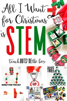 All I want for Christmas is STEM! Halloween Stem Challenge, Christmas Stem Challenge, Stem Activities For Kids, Holiday Stem, Elementary Stem Activities, Halloween Stem