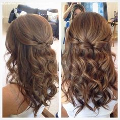 Prom Hair Medium, Wedding Hairstyles For Medium Hair, Hair Done, Wedding Hair Down, Penteado Cabelo Curto, Half Up Hair