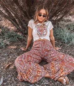 Boho Styl, Printed Flare Pants, Boho Boutique