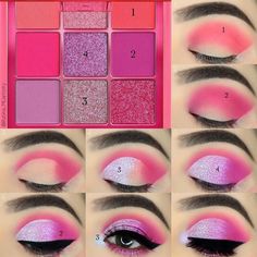 How To Do Eyeshadow, Mekap Mata, Makeup Pictorial, Eyeliner Eyeshadow, Makeup Tutorial Step By Step, Pink Eye Makeup, Makeup Tutorial Eyeshadow, Eye Makeup Pictures, Eye Makeup Steps