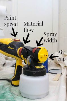 How to paint a bathroom with a paint sprayer - this diagram is so helpful for knowing how to use a paint sprayer! Click through to see more of the easy DIY painting tutorial! #greenwithdecor #paintsprayer #painting Bathroom Ideas On A Budget Diy, Bathroom Budget Diy, Wagner Paint Sprayer, Painted Outdoor Furniture, Diy Window Treatments, Bathroom Ideas On A Budget