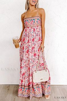 Tie Maxi Dress, Cami Maxi Dress, Dress Sleeve Length, Sleeveless Outfit, Bra Dress, Mini Robes, Floral Prints Pattern, Boho Print, Waist Dress