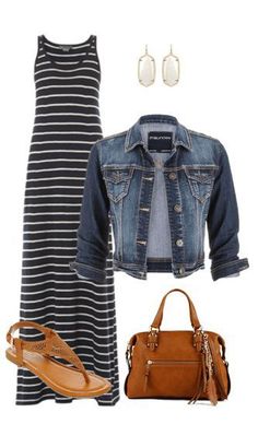 Summer outfit inspo: maxi skirt, denim jacket, thong sandals, fab handbag, cute earrings, done! Mode Over 50, Rok Outfit, Best Maxi Dresses, Teenage Outfits, Maxi Dress Outfit, Stil Boho, Rock Outfit, Beautiful Maxi Dresses, Stitch Fix Outfits