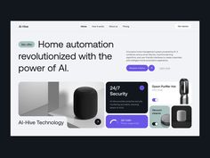 the home page for an artificial technology company