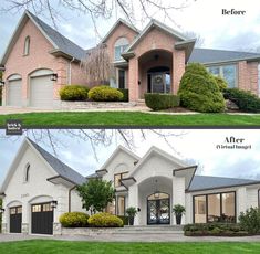 before and after photos of a house in the suburbs