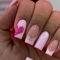 Fur Nails, Valentines Nail Art Designs, Pink Glitter Nails, Wow Nails, Valentine Nail Art, Nail Designs Valentines, Pink Acrylic Nails, Glitter Nail Art, Fancy Nails